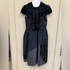 Gorgeous black and navy winter fur  dress